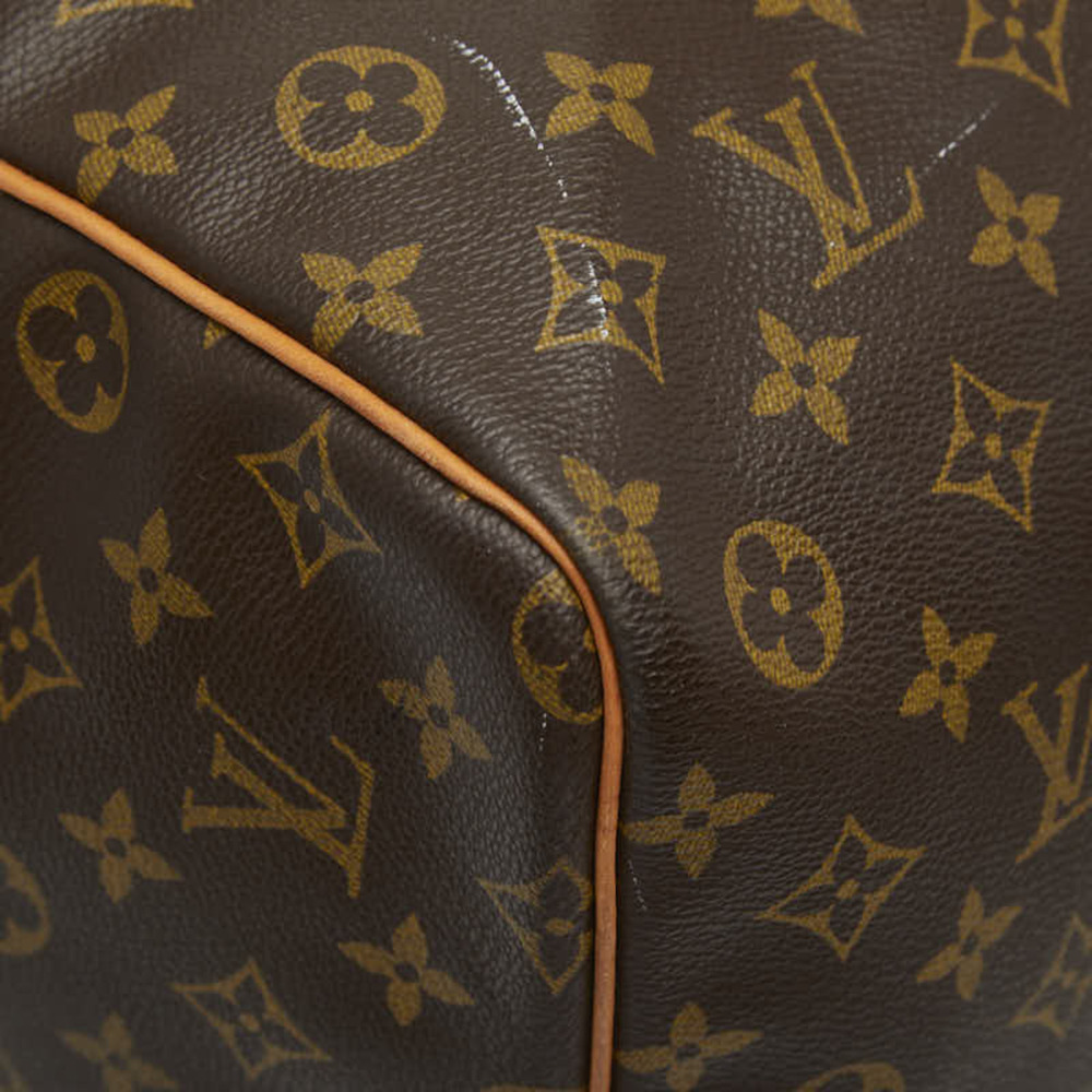 LOUIS VUITTON Authentic Brown Monogram Leather Keepall 60 Boston Bag - Picture 5 of 12